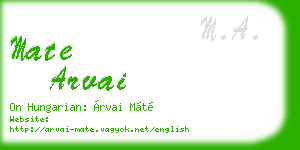 mate arvai business card