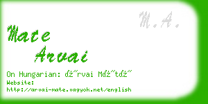 mate arvai business card